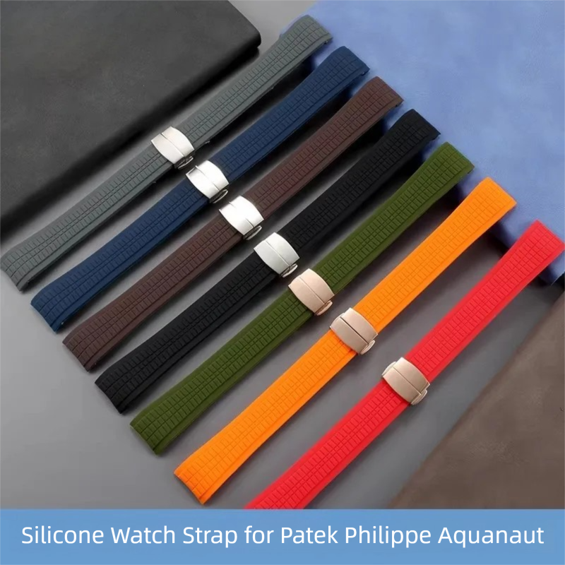 Luxury Watch Patek Philippe - High-quality curved silicone watch strap For