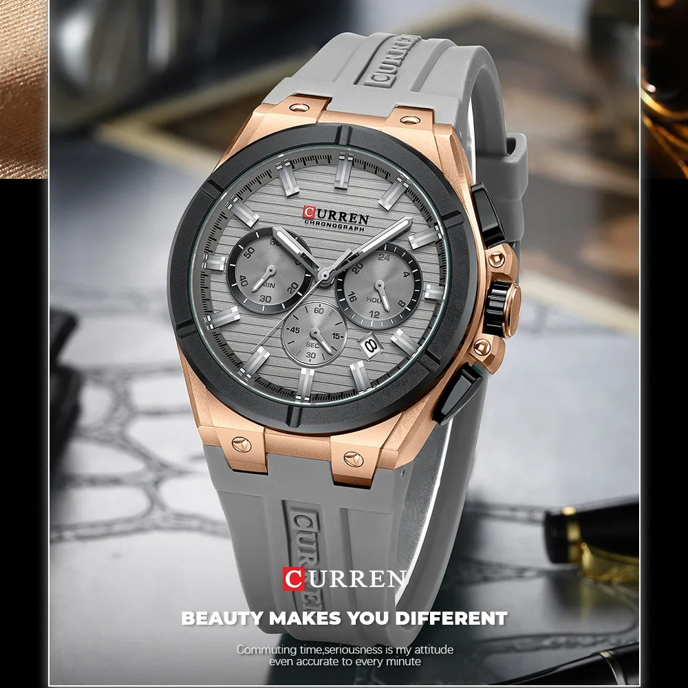 Luxury Watch It - CURREN 8487 NEW WristWatch Chronograph Calendar