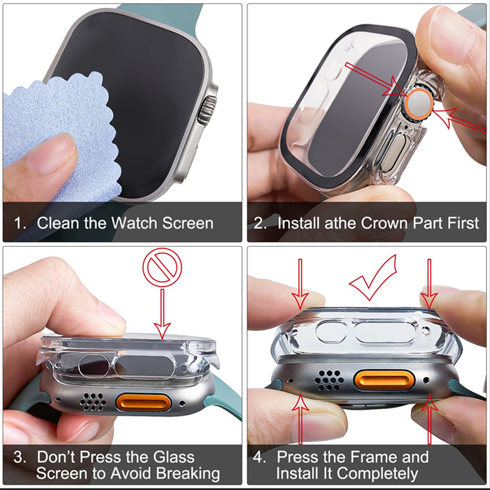 Glass+case For Apple Watch Ult - Luxury Watch Apple Bands บทวิจารณ์และราคา