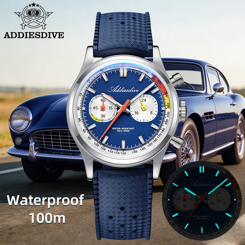 ADDIESDIVE Men Quartz Chronogr - Luxury Watch With Rubber Strap บทวิจารณ์และราคา