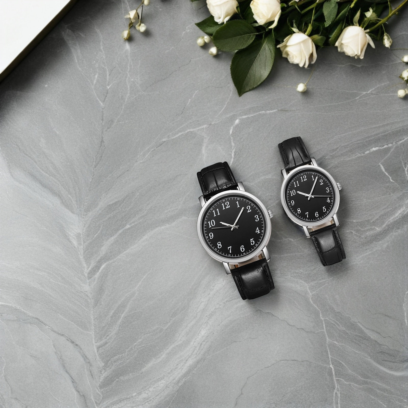 2Pcs Couple Wrist Watches Clas - Luxury Watch Gold And Black บทวิจารณ์และราคา