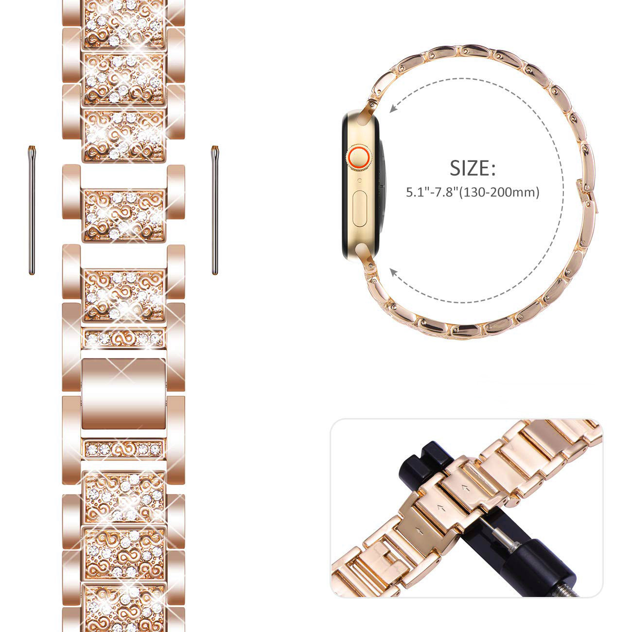Case+Bling strap for Apple Wat - Luxury Watch Apple Bands บทวิจารณ์และราคา