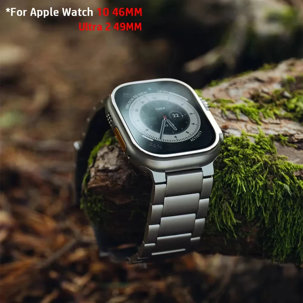 Titanium Business Men Strap fo - Luxury Watch Apple Bands บทวิจารณ์และราคา