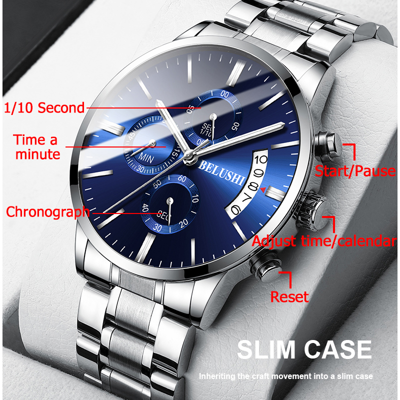BELUSHI Fashion Men's Quartz W - Luxury Watch Time บทวิจารณ์และราคา