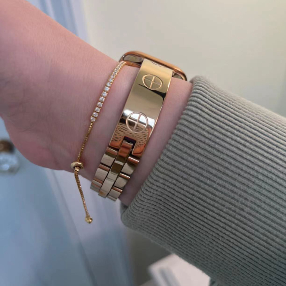 Luxury Stainless Steel Strap F - Luxury Watch Apple Bands บทวิจารณ์และราคา