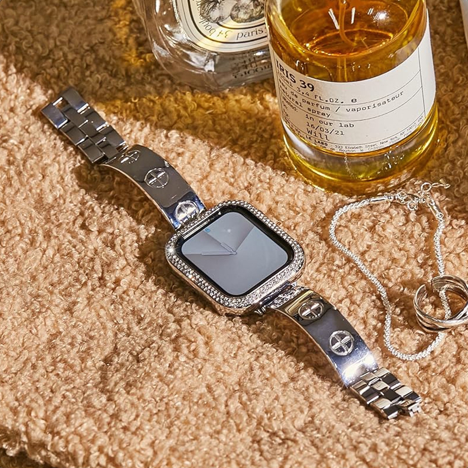 Luxury Stainless Steel Strap F - Luxury Watch Apple Bands บทวิจารณ์และราคา