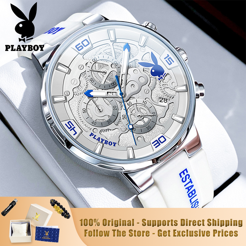 PLAYBOY 3063 Brand original au - Luxury Watch With Rubber Strap บทวิจารณ์และราคา