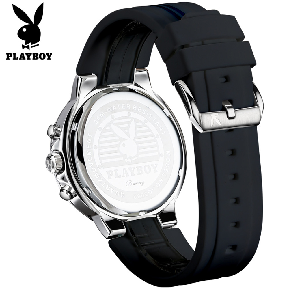 PLAYBOY 3063 Brand original au - Luxury Watch With Rubber Strap บทวิจารณ์และราคา
