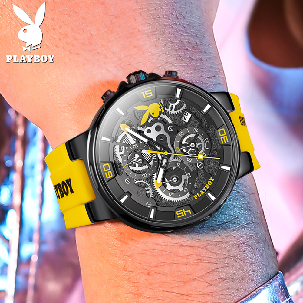 PLAYBOY 3063 Brand original au - Luxury Watch With Rubber Strap บทวิจารณ์และราคา