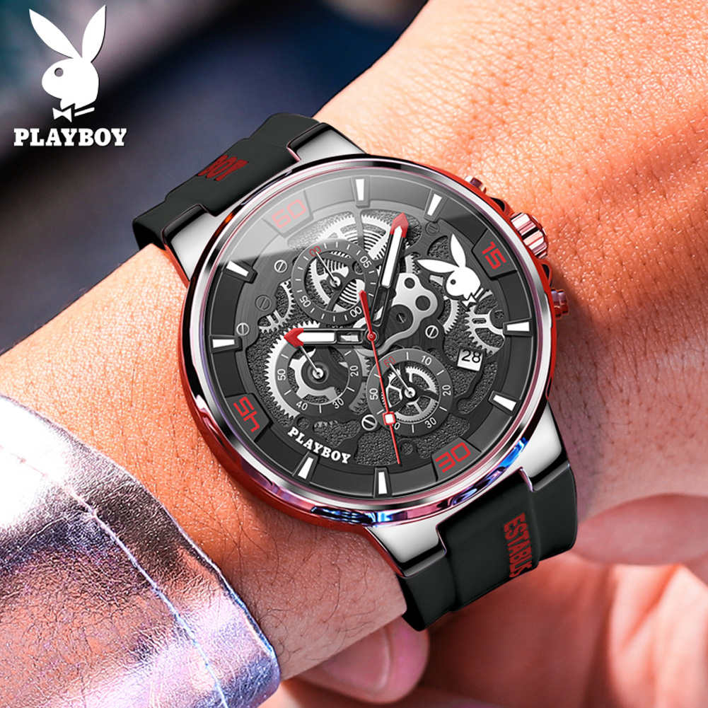 PLAYBOY 3063 Brand original au - Luxury Watch With Rubber Strap บทวิจารณ์และราคา