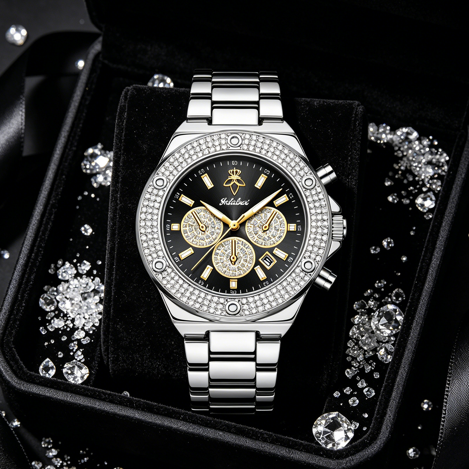 YaLaLuSi  Luxury Silver  Wrist - Luxury Watch Gold And Black บทวิจารณ์และราคา