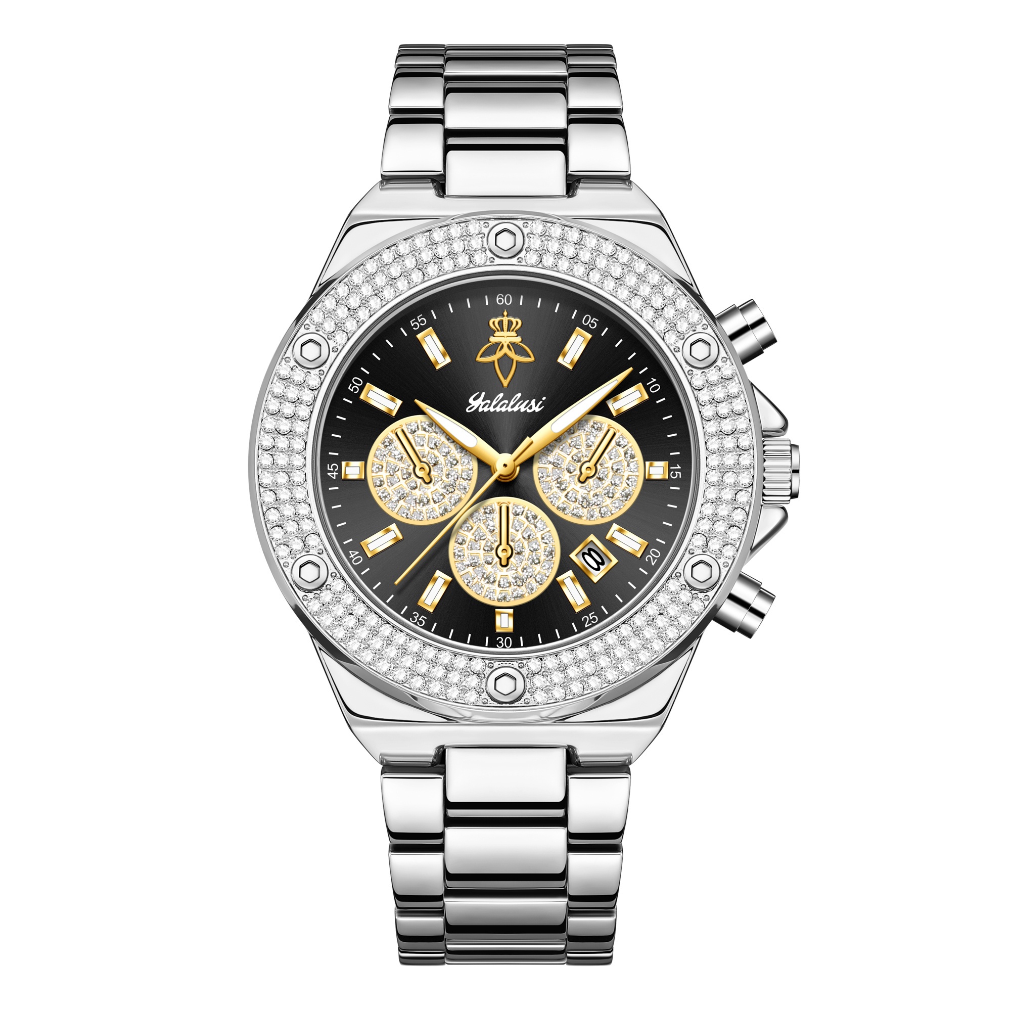 YaLaLuSi  Luxury Silver  Wrist - Luxury Watch Gold And Black บทวิจารณ์และราคา