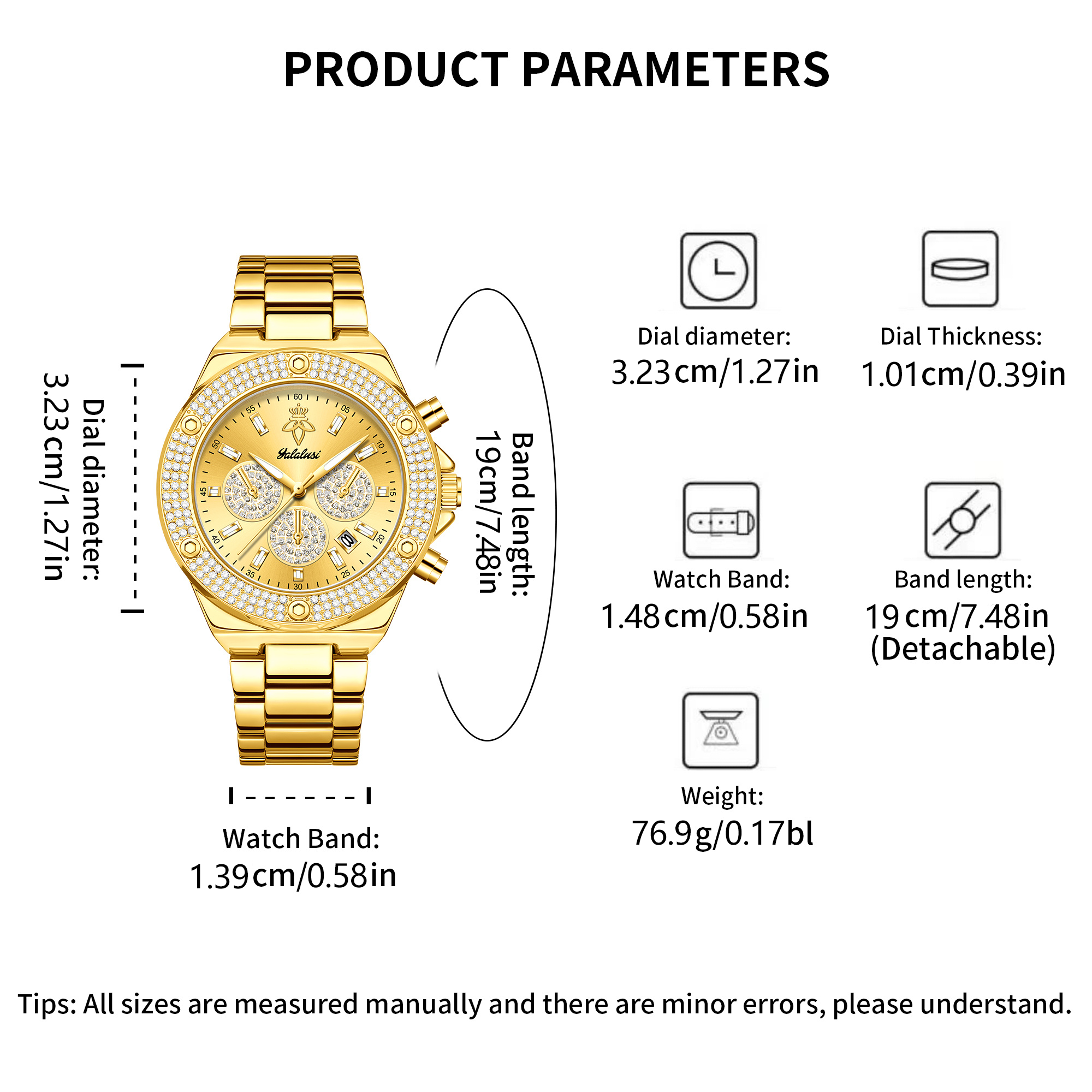 YaLaLuSi  Luxury Silver  Wrist - Luxury Watch Gold And Black บทวิจารณ์และราคา