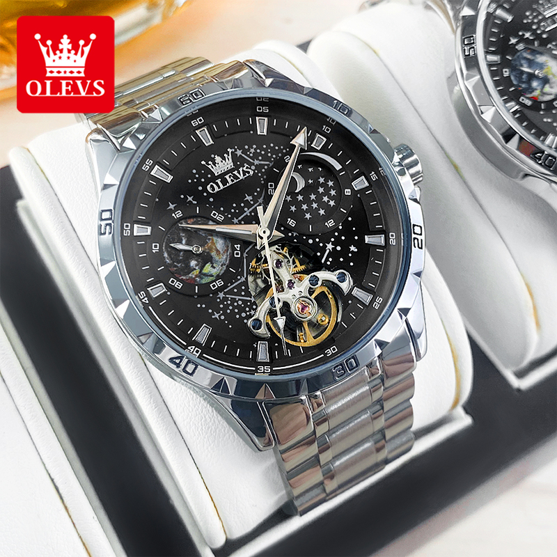 OLEVS 6689 Luxury Brand Moon P - Luxury Watch Mockup บทวิจารณ์และราคา