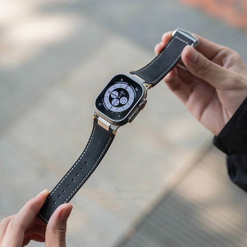 Man Leather Band for Apple Wat - Luxury Watch Apple Bands บทวิจารณ์และราคา