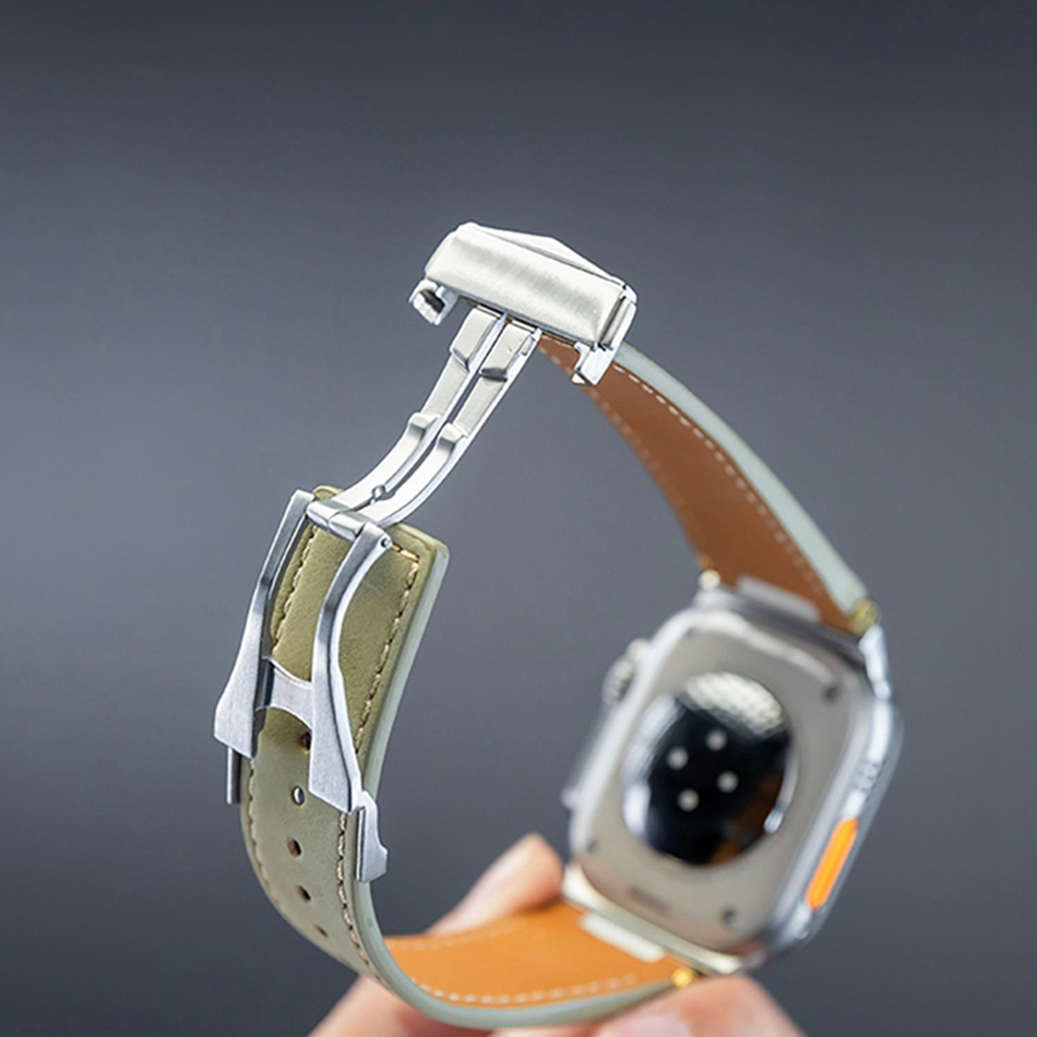 Man Leather Band for Apple Wat - Luxury Watch Apple Bands บทวิจารณ์และราคา