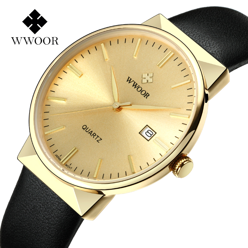 WWOOR Men's Watches Top Brand  - Luxury Watch Gold And Black บทวิจารณ์และราคา