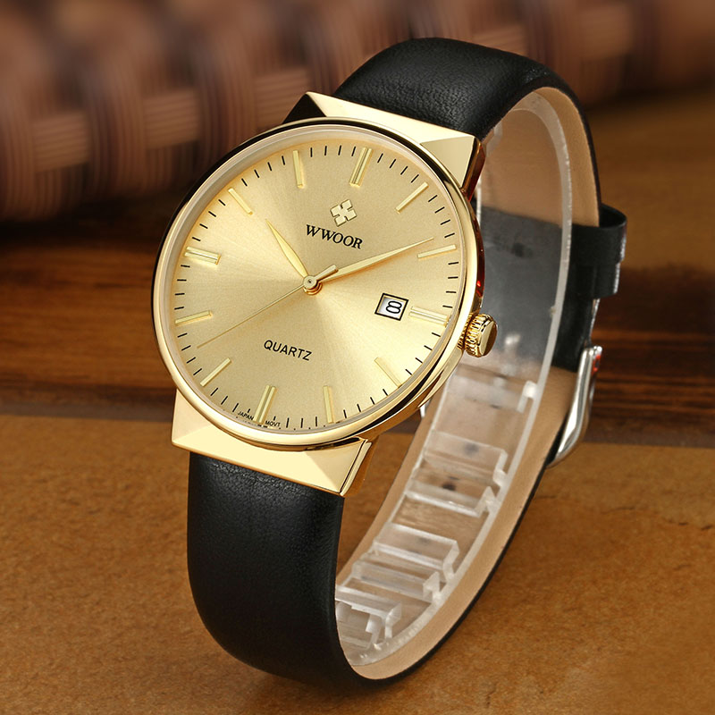 WWOOR Men's Watches Top Brand  - Luxury Watch Gold And Black บทวิจารณ์และราคา
