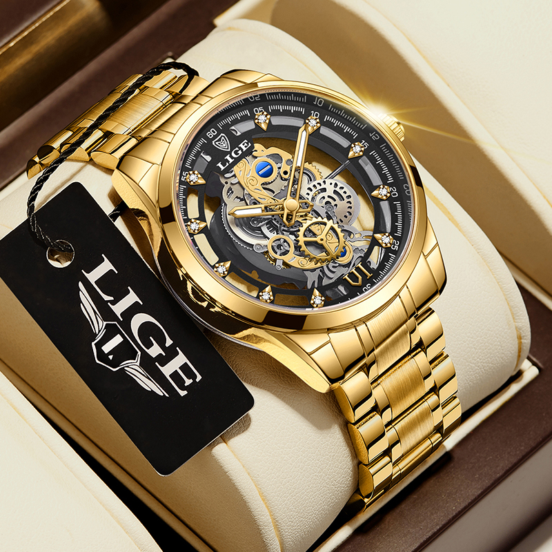 2026 LIGE Men Watch Skeleton A - Luxury Watch Mockup บทวิจารณ์และราคา