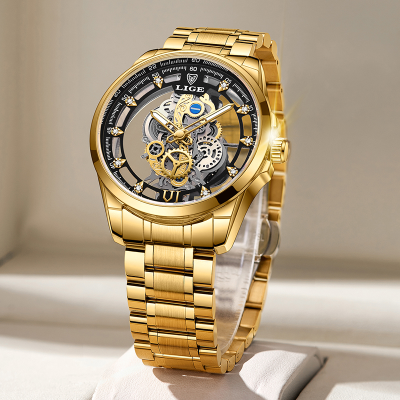 2026 LIGE Men Watch Skeleton A - Luxury Watch Mockup บทวิจารณ์และราคา