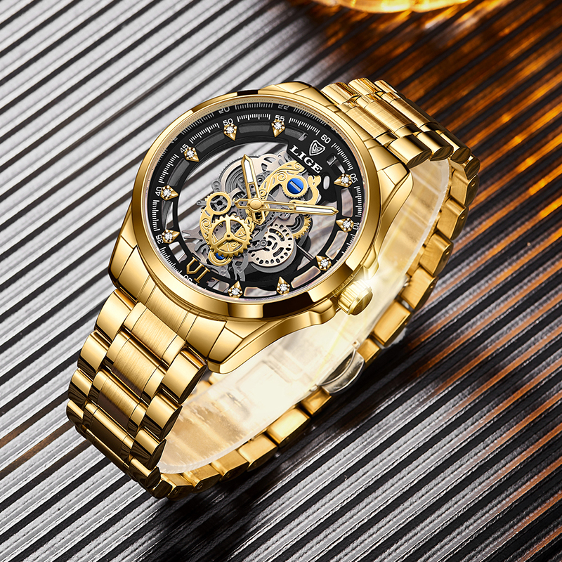 2026 LIGE Men Watch Skeleton A - Luxury Watch Mockup บทวิจารณ์และราคา