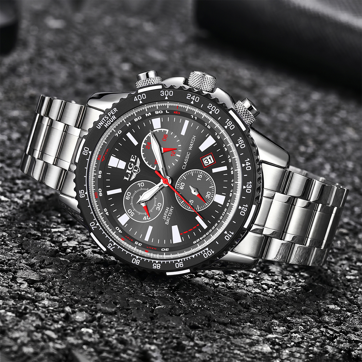LIGE Top Brand Fashion Man's Q - Luxury Watch Mockup บทวิจารณ์และราคา