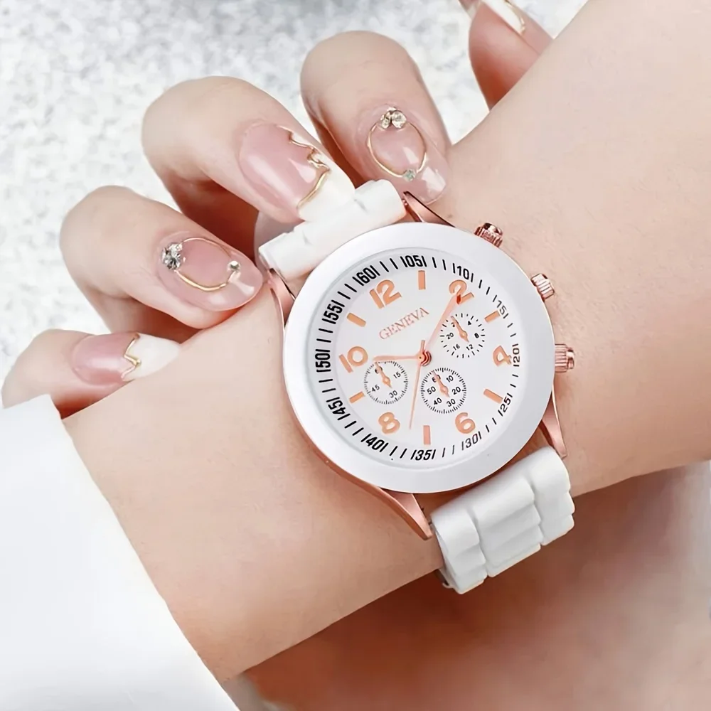 2Pcs Luxury Women's Watch Set  - Luxury Watch With Rubber Strap บทวิจารณ์และราคา