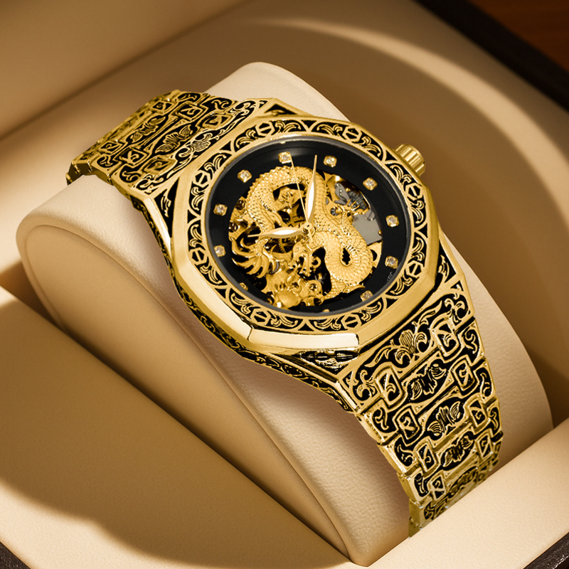 A Men's Black and Gold Vintage - Luxury Watch Gold And Black บทวิจารณ์และราคา