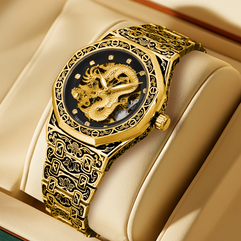 A Men's Black and Gold Vintage - Luxury Watch Gold And Black บทวิจารณ์และราคา
