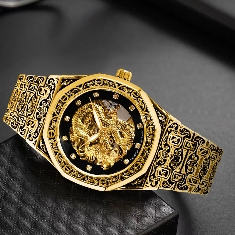 A Men's Black and Gold Vintage - Luxury Watch Gold And Black บทวิจารณ์และราคา