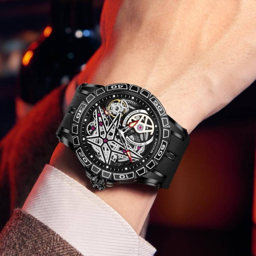 Creative 3D Quartz Watches Men - Luxury Watch With Rubber Strap บทวิจารณ์และราคา