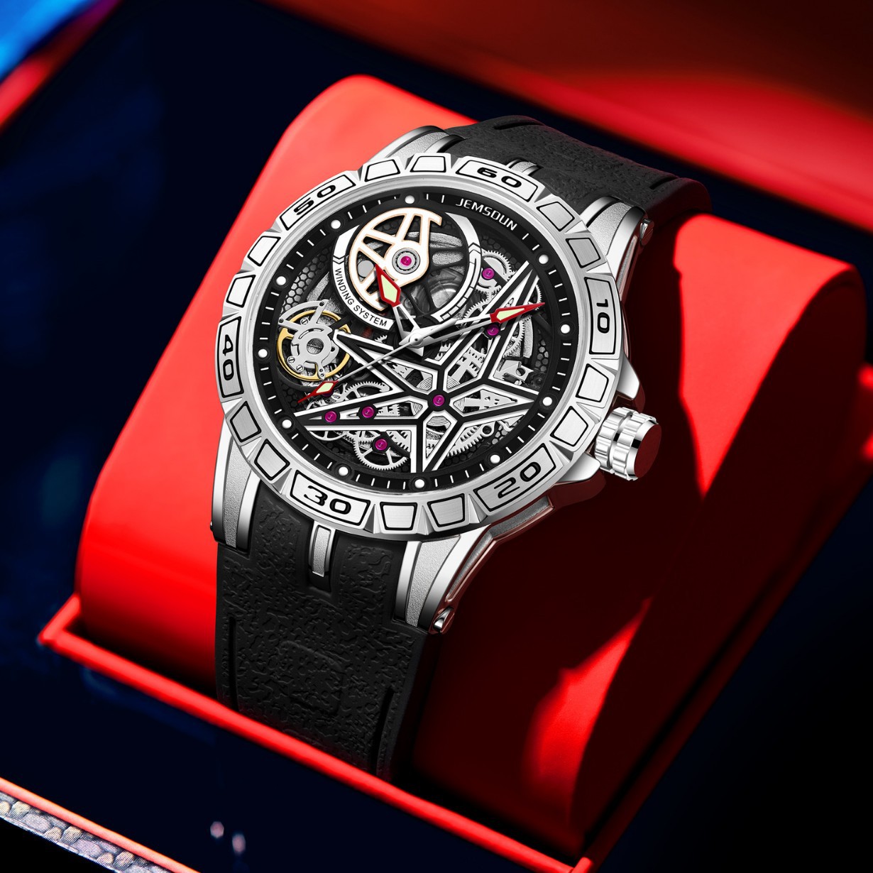 Creative 3D Quartz Watches Men - Luxury Watch With Rubber Strap บทวิจารณ์และราคา