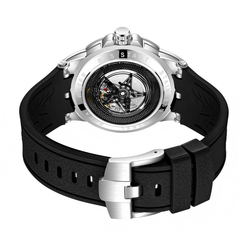 Creative 3D Quartz Watches Men - Luxury Watch With Rubber Strap บทวิจารณ์และราคา
