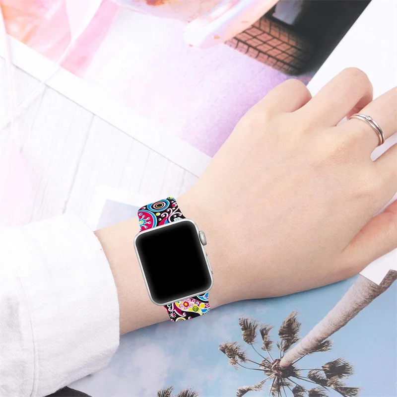 Printed band For apple watch s - Luxury Watch Apple Bands บทวิจารณ์และราคา