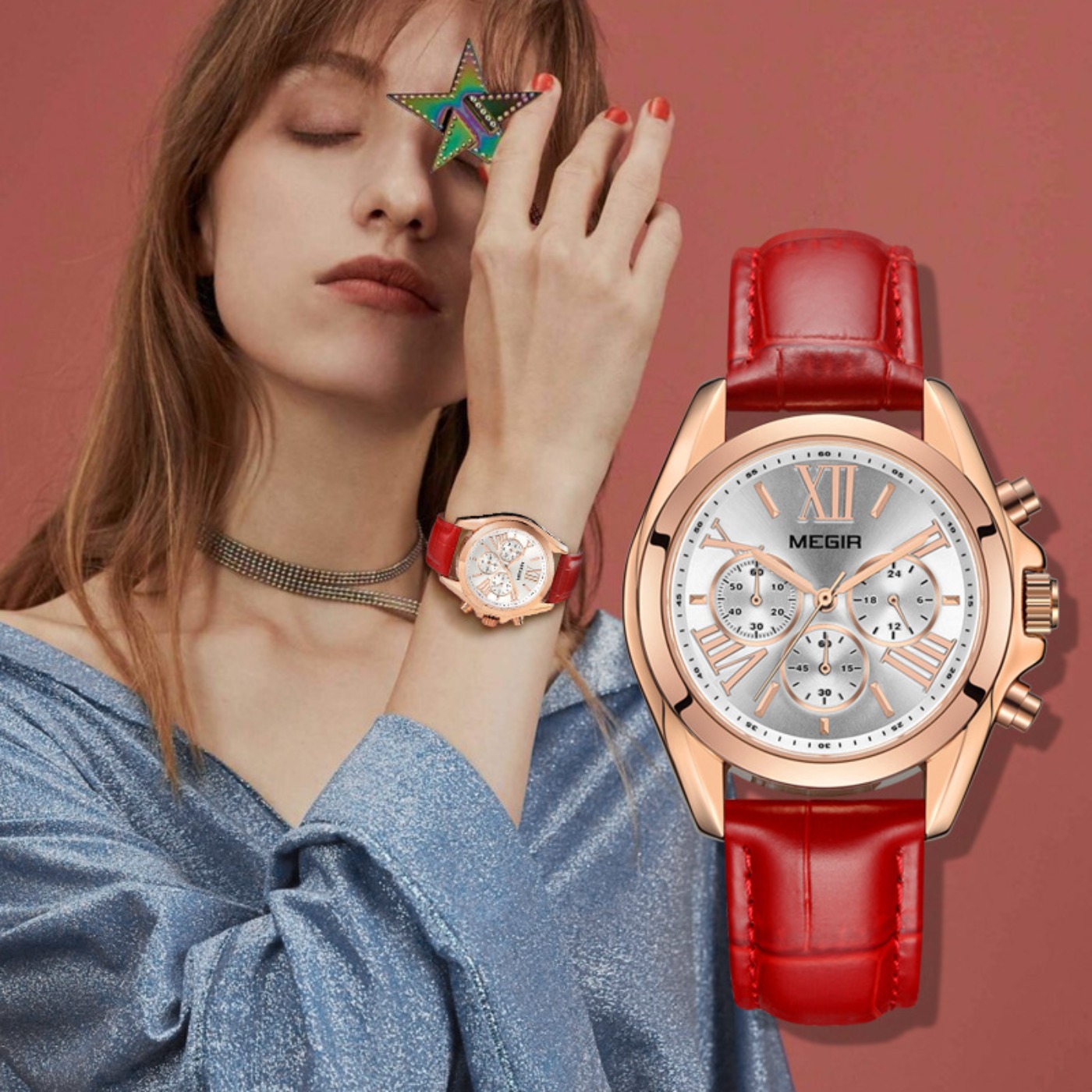 MEGIR New Luxury Leather Watch - Luxury Watch Brand For Women บทวิจารณ์และราคา