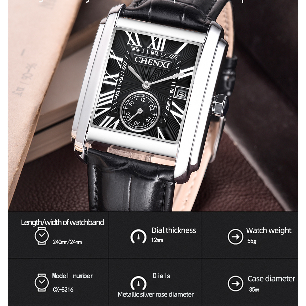 CHENXI 8216 Fashion Classic Sq - Luxury Watch Mockup บทวิจารณ์และราคา