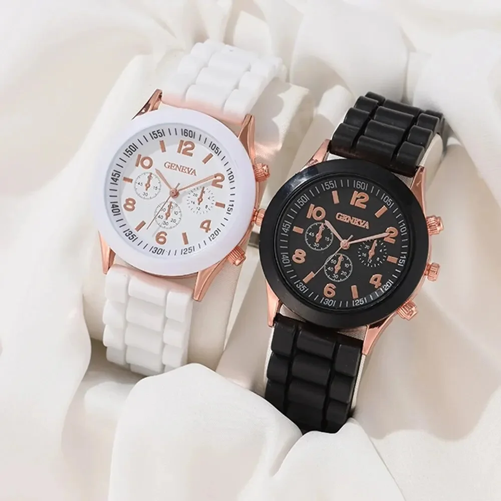 2Pcs Luxury Women's Watch Set  - Luxury Watch With Rubber Strap บทวิจารณ์และราคา