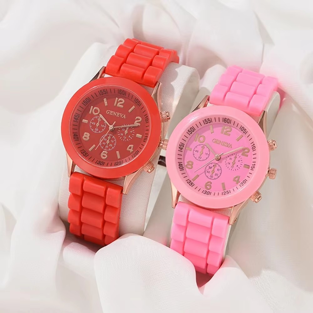 2Pcs Luxury Women's Watch Set  - Luxury Watch With Rubber Strap บทวิจารณ์และราคา