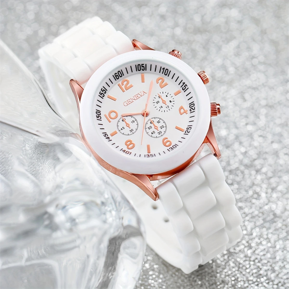 2Pcs Luxury Women's Watch Set  - Luxury Watch With Rubber Strap บทวิจารณ์และราคา
