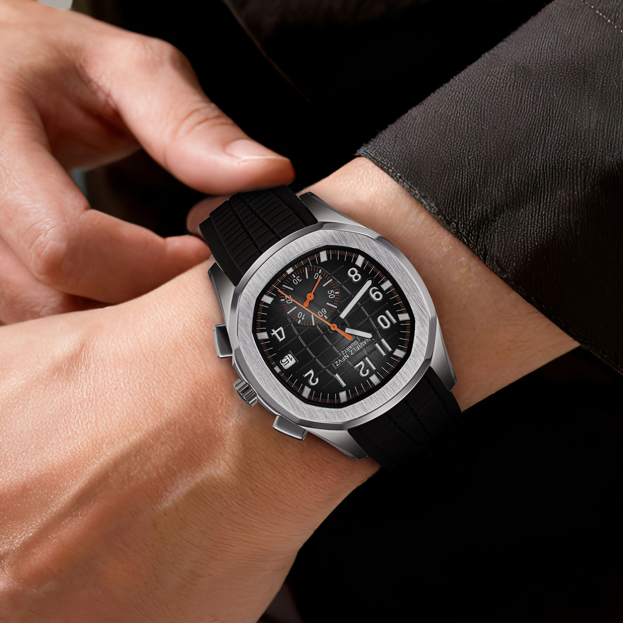 40MM Men's Luxury Watch NAVIFL - Luxury Watch With Rubber Strap บทวิจารณ์และราคา