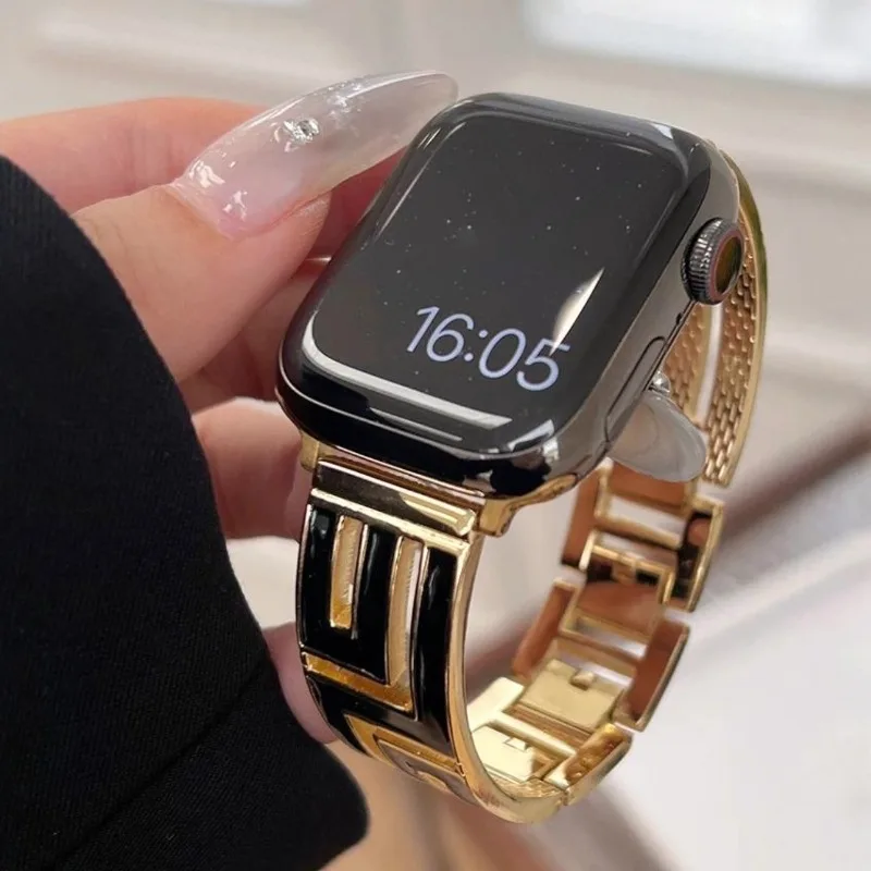 Luxury Metal Strap For Apple W - Luxury Watch Apple Bands บทวิจารณ์และราคา