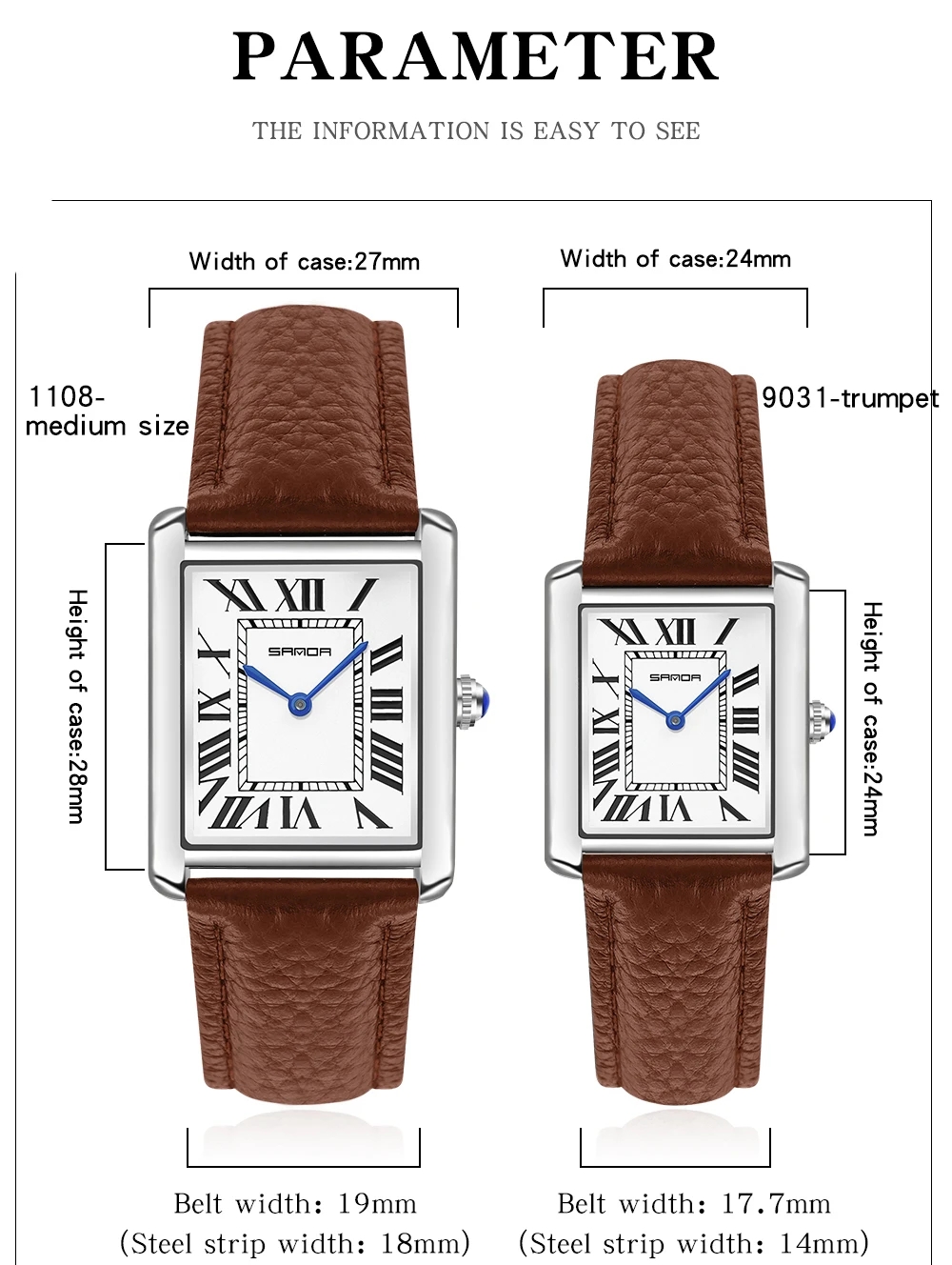 Sanda Rectangular Wrist Watche - Luxury Watch Mockup บทวิจารณ์และราคา