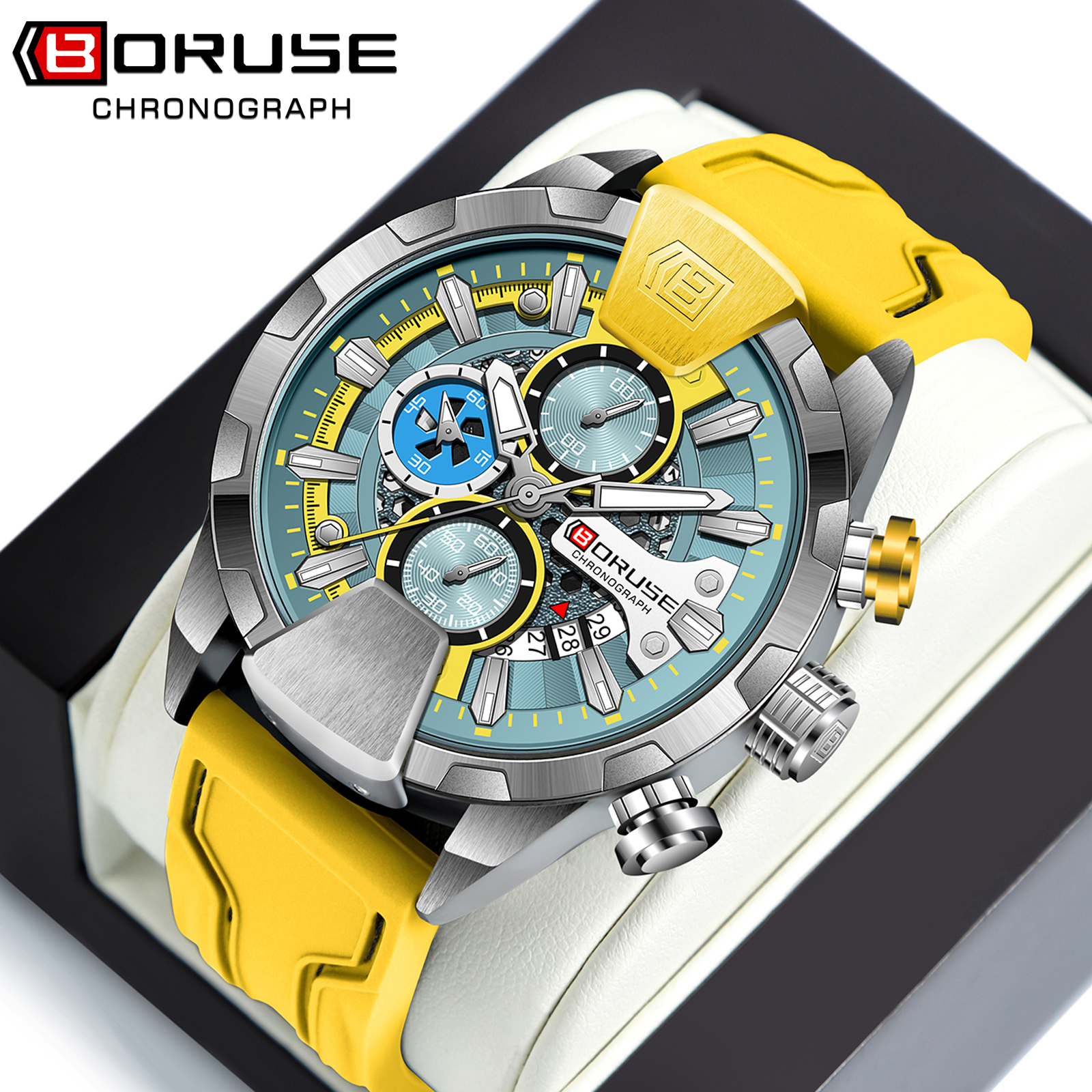 BORUSE Yellow Watches Men Wate - Luxury Watch It บทวิจารณ์และราคา