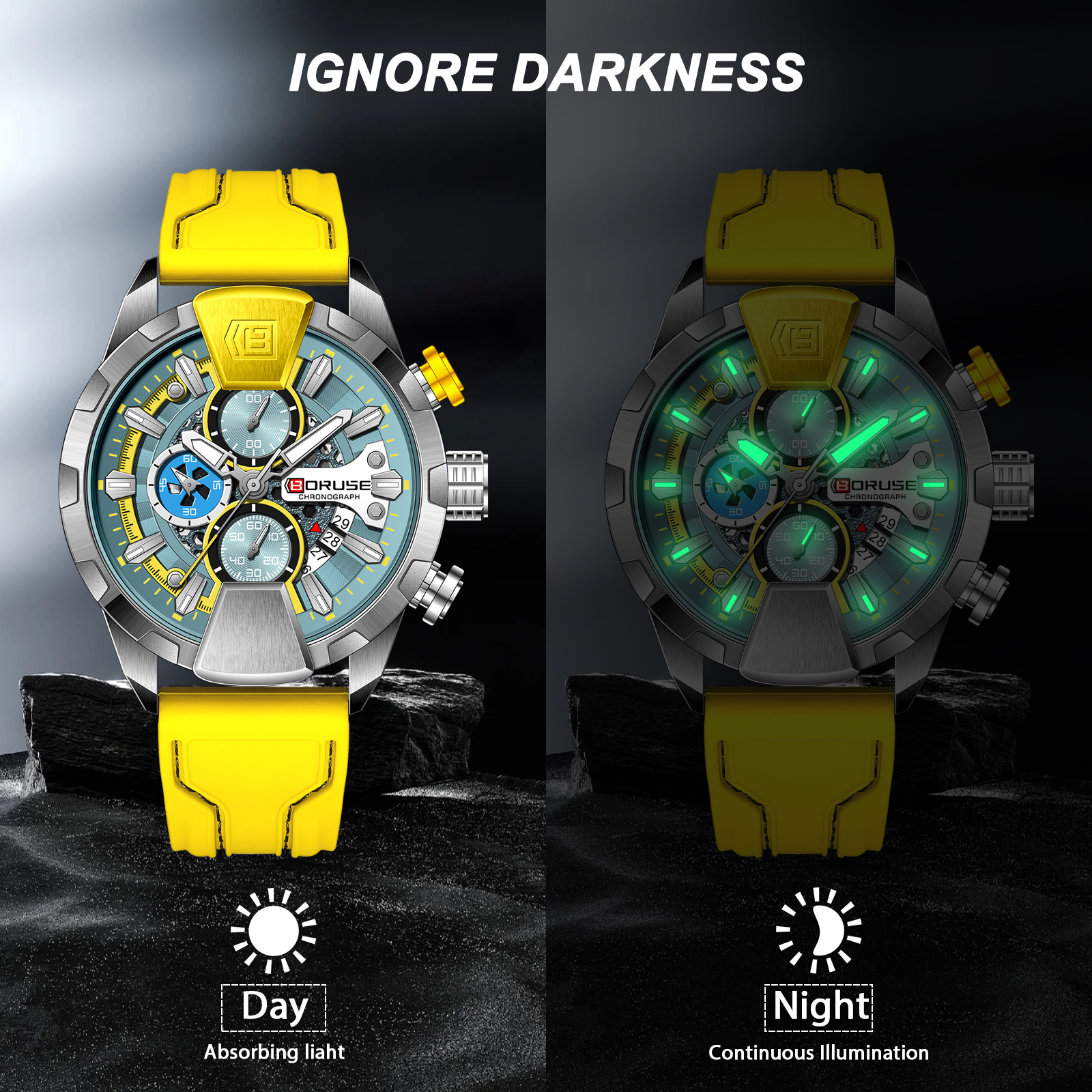 BORUSE Yellow Watches Men Wate - Luxury Watch It บทวิจารณ์และราคา