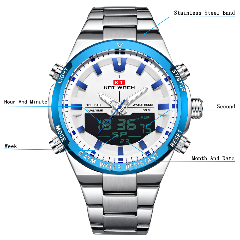 KAT-WACH men's quartz wristwat - Luxury Watch Time บทวิจารณ์และราคา