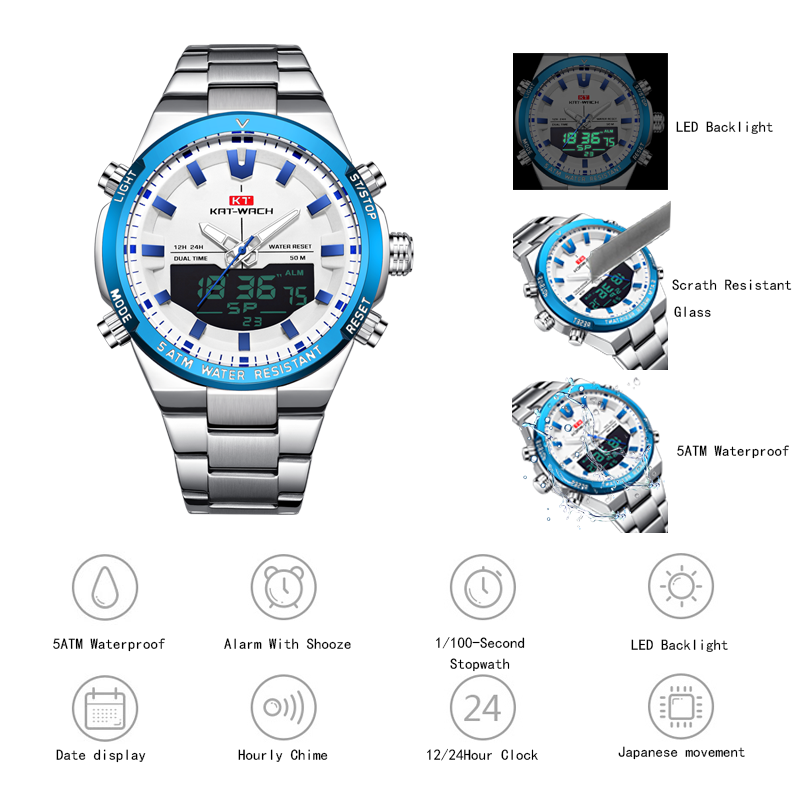 KAT-WACH men's quartz wristwat - Luxury Watch Time บทวิจารณ์และราคา