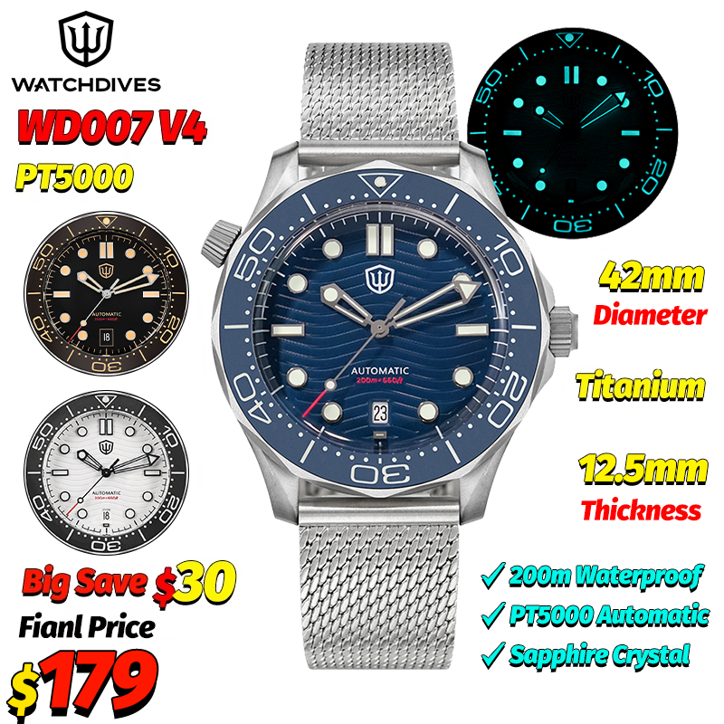 Watchdives WD007 V4 Automatic  - Luxury Watch And Bracelet บทวิจารณ์และราคา