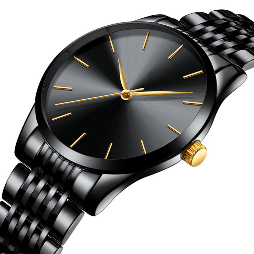 Men Stainless Steel Quartz Wat - Luxury Watch Gold And Black บทวิจารณ์และราคา
