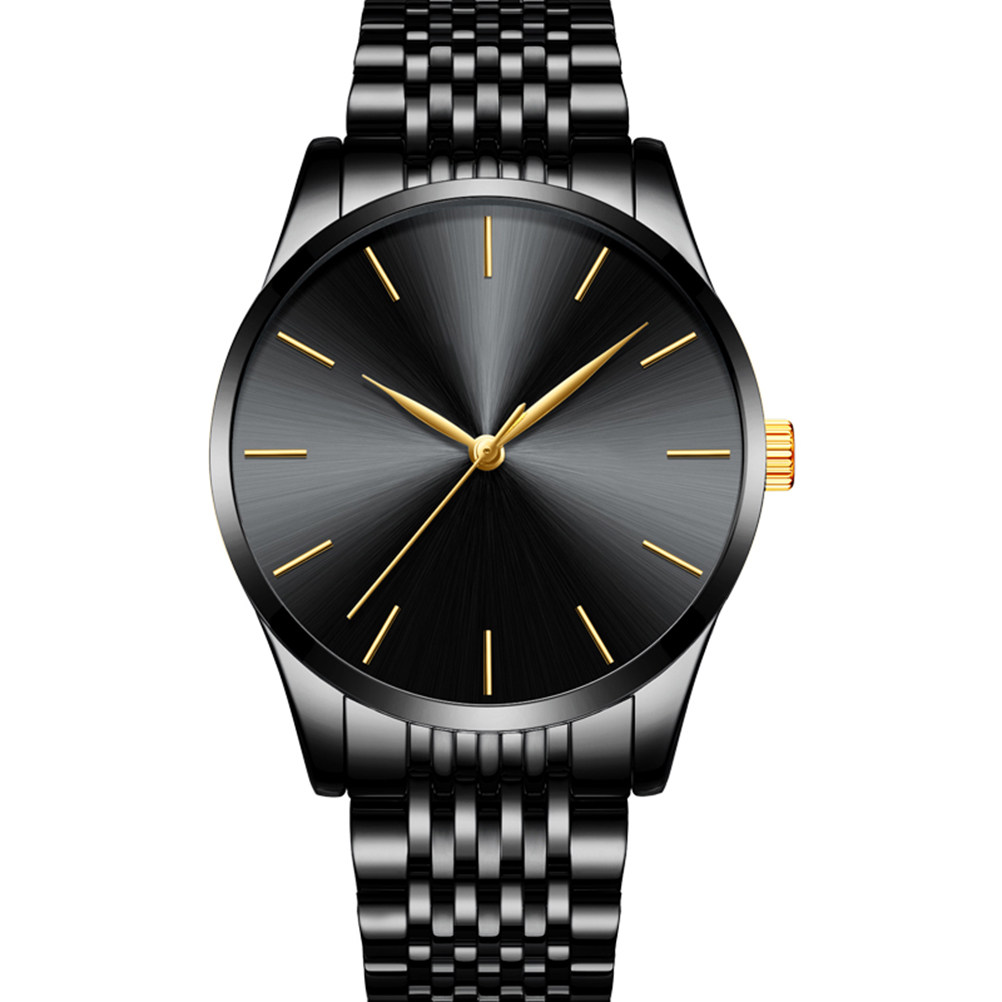 Men Stainless Steel Quartz Wat - Luxury Watch Gold And Black บทวิจารณ์และราคา