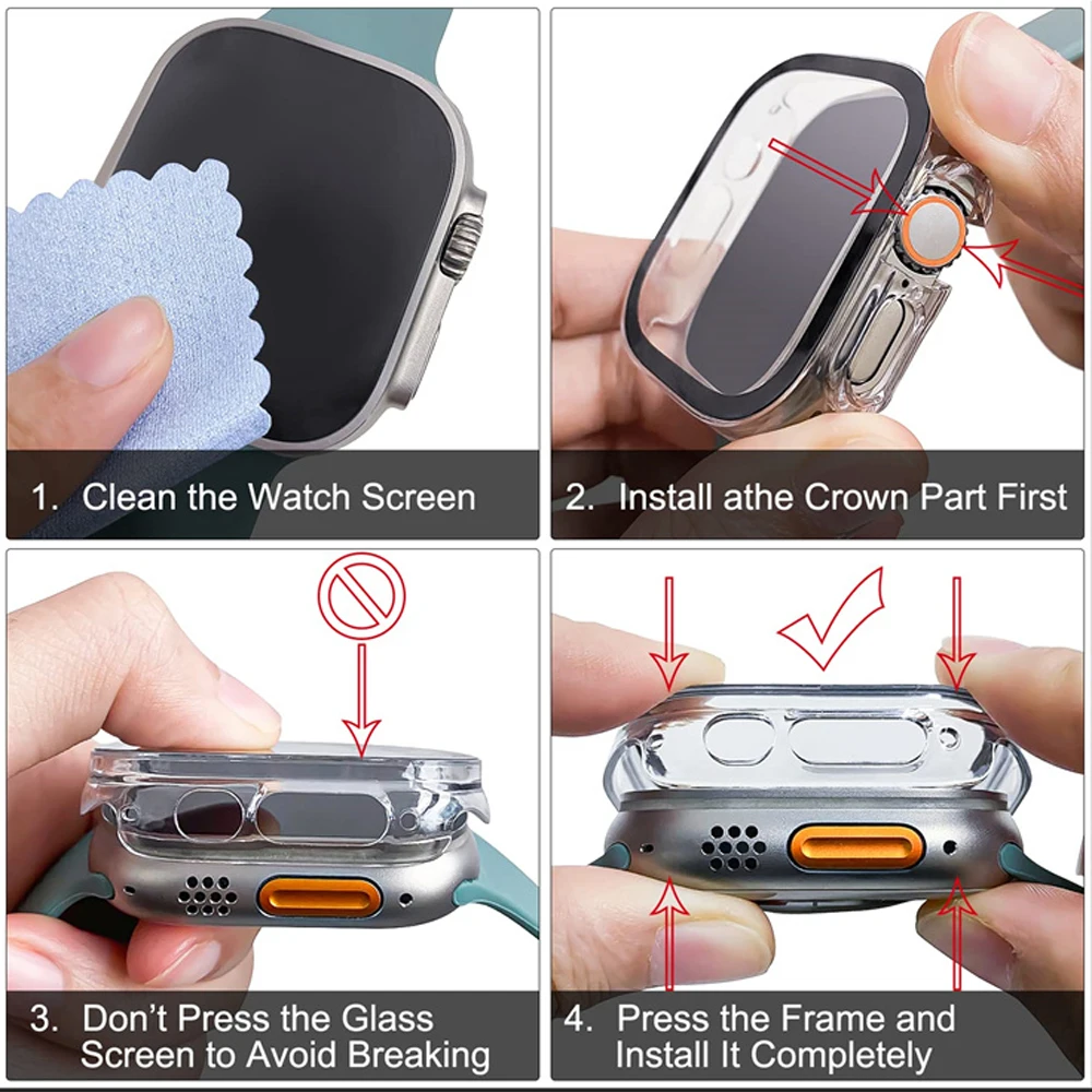 Glass+case For Apple Watch Ult - Luxury Watch Apple Bands บทวิจารณ์และราคา